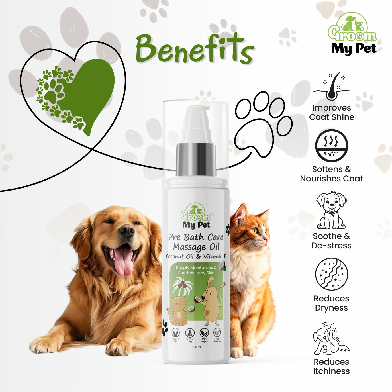 Groom My Pet Pre Bath Care & Massage Oil - 100 ml