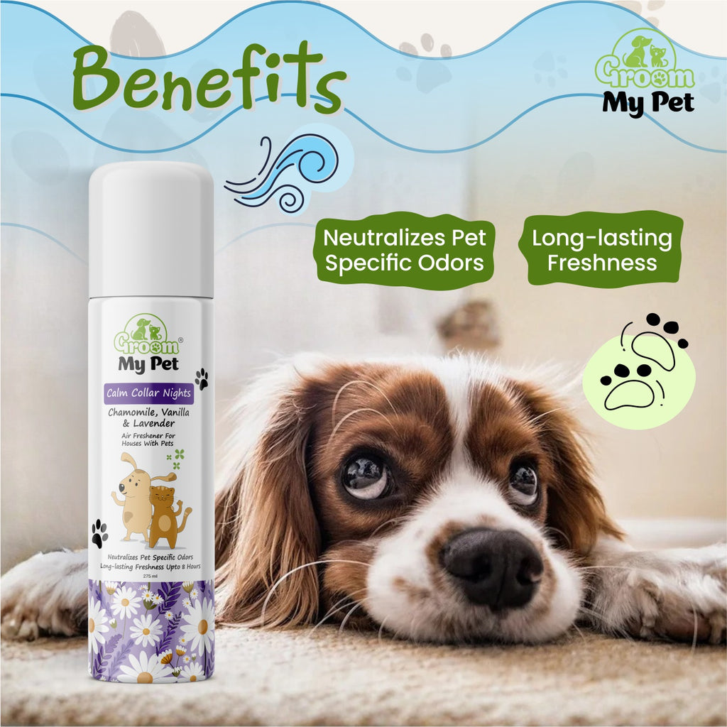Groom My Pet Calm Collar Nights Air Freshener (Chamomile, Vanilla & Lavender) - 275 ml