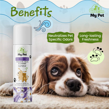 Groom My Pet Calm Collar Nights Air Freshener (Chamomile, Vanilla & Lavender) - 275 ml