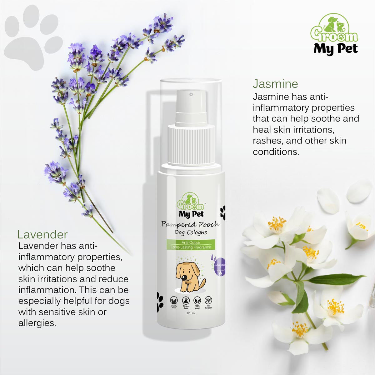 Pampered Pooch Cologne - Lavender & Jasmine - 120 ml