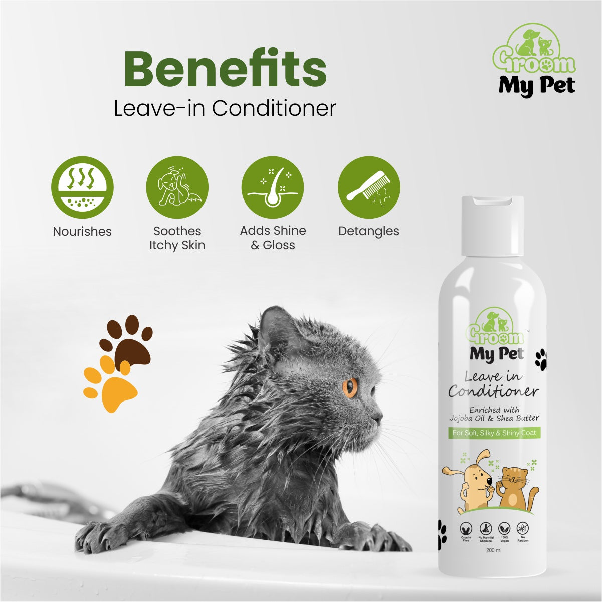 Pet Paw Butter - 100g + Leave-in Conditioner Combo - 200 ml