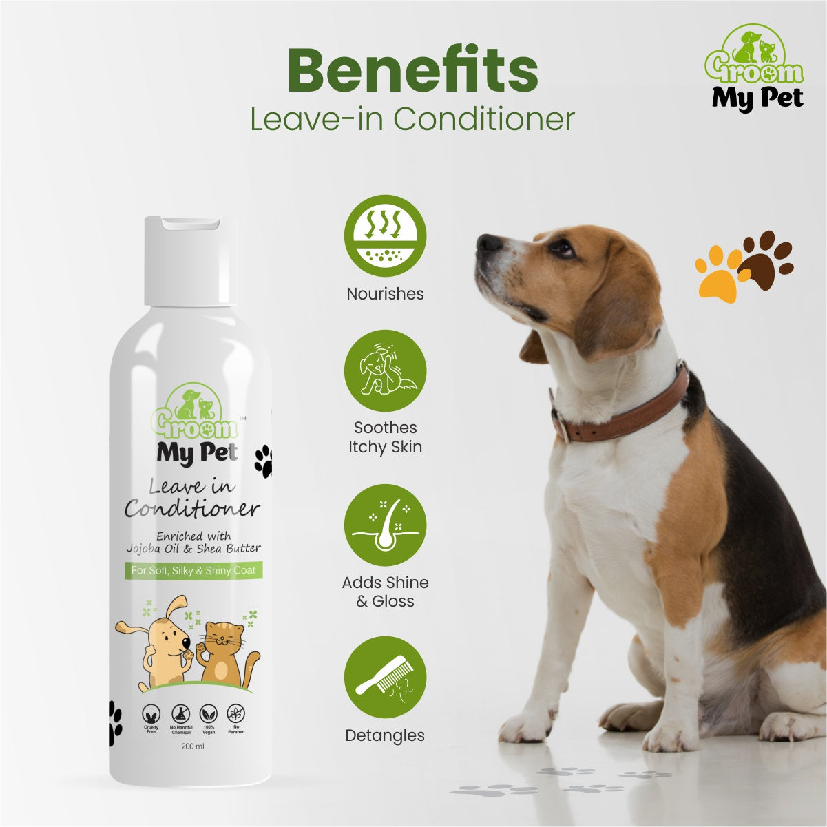 Dog Conditioning Shampoo - 200 ml  + Leave in Conditioner - 200 ml + Pampered Pooch Cologne - Lemongrass & Pine - 120 ml
