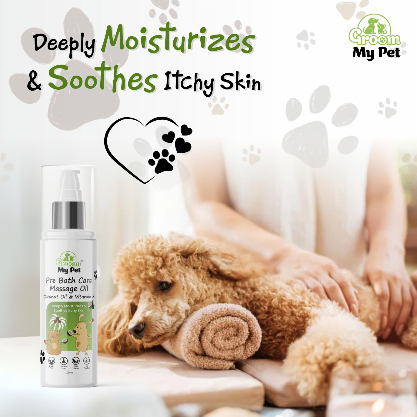 Groom My Pet Pre Bath Care & Massage Oil - 100 ml