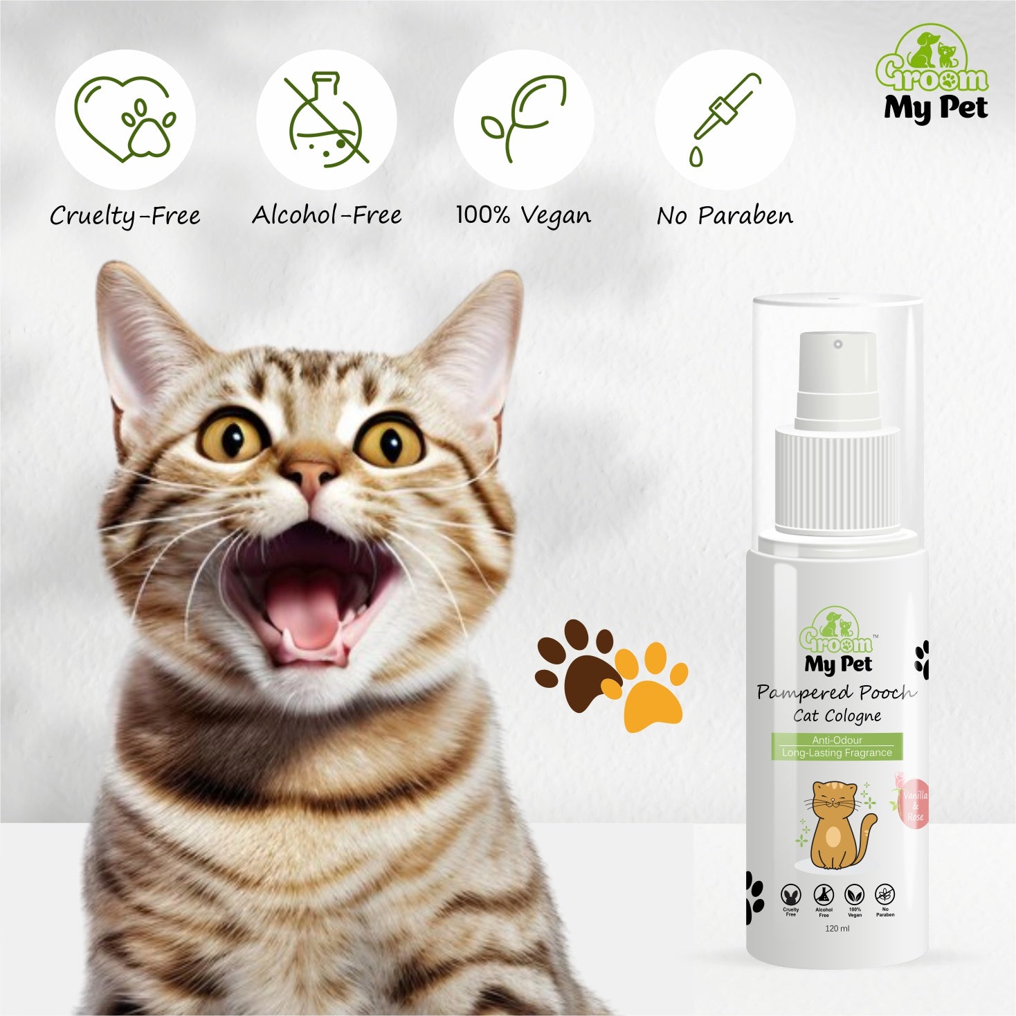 Cat Pampered Pooch Cologne - Vanilla & Rose-120ml