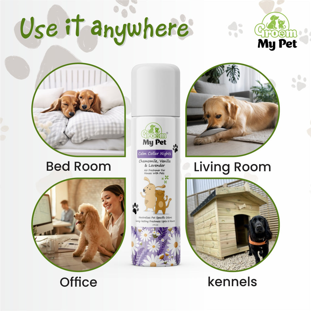 Groom My Pet Calm Collar Nights Air Freshener (Chamomile, Vanilla & Lavender) - 275 ml