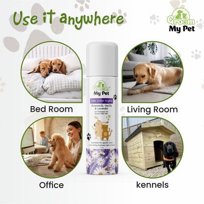 Groom My Pet Calm Collar Nights Air Freshener (Chamomile, Vanilla & Lavender) - 275 ml