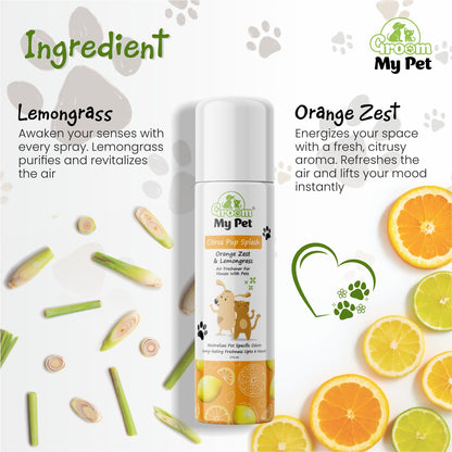 Citrus Pup Splash Air Freshener (Orange Zest & Lemongrass) - 275 ml