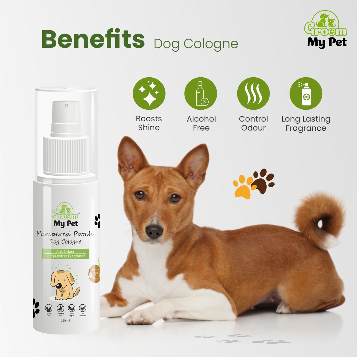 Dog Conditioning Shampoo - 200 ml  + Leave in Conditioner - 200 ml + Pampered Pooch Cologne - Lemongrass & Pine - 120 ml