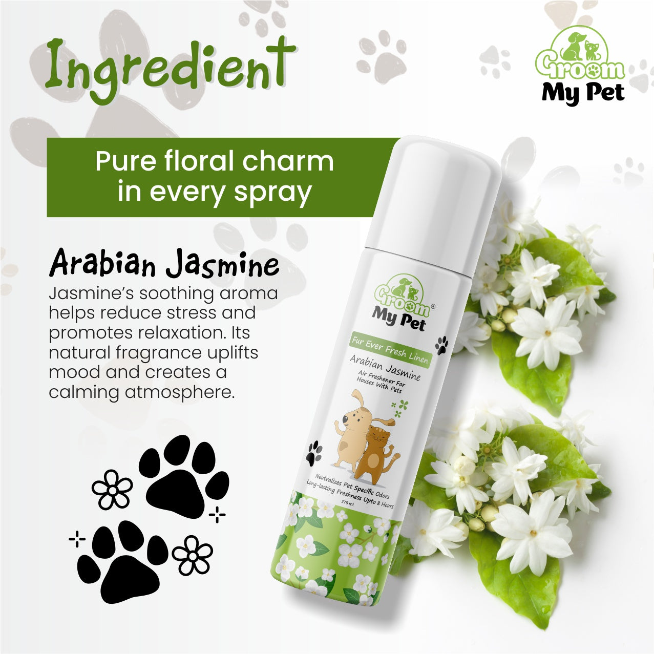 Fur Ever Fresh Linen Air Freshener (Arabian Jasmine) - 275 ml