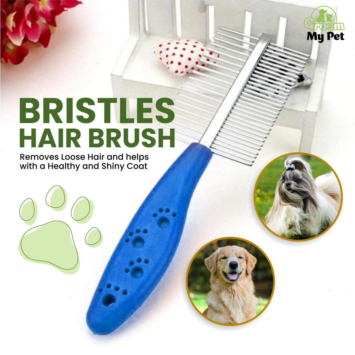 Pet Double Side Steel Comb for Dogs and Cats (color may vary)