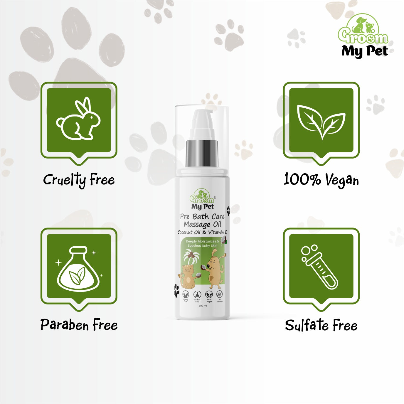 Groom My Pet Pre Bath Care & Massage Oil - 100 ml