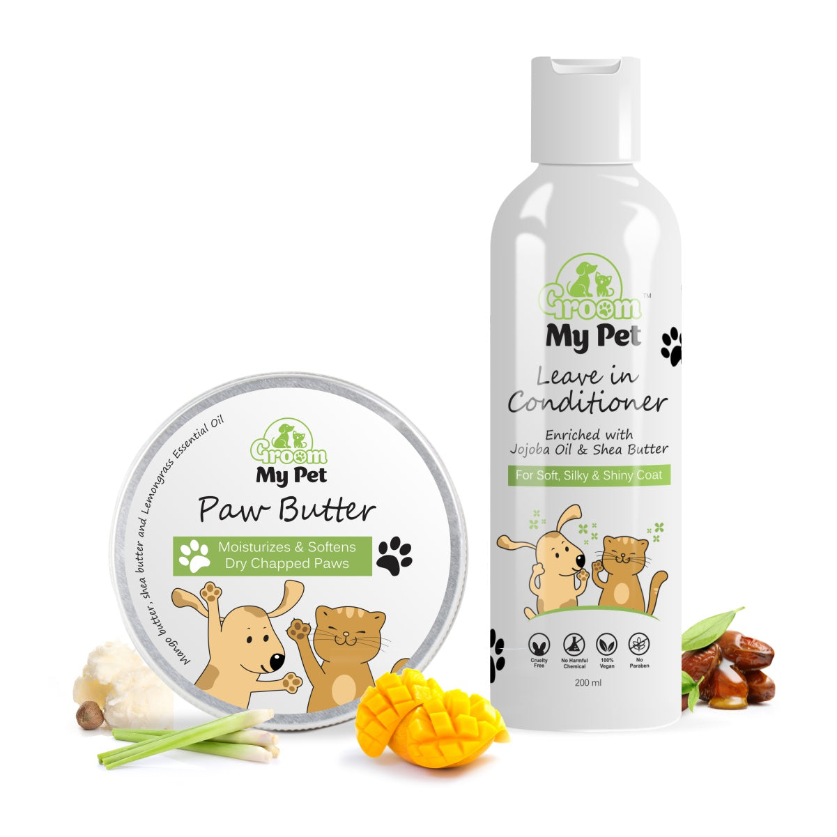 Pet Paw Butter - 100g + Leave-in Conditioner Combo - 200 ml