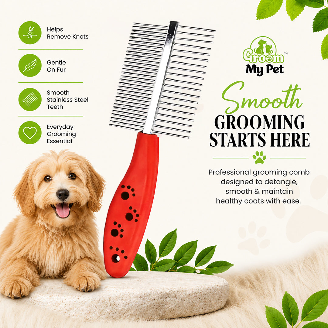 Pet Double Side Steel Comb for Dogs and Cats (color may vary)