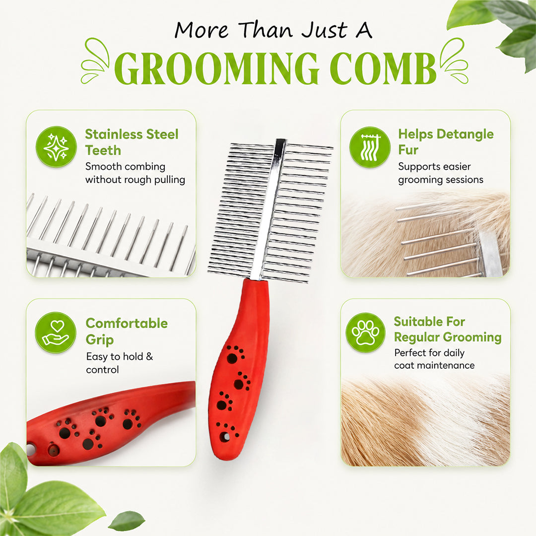 Pet Double Side Steel Comb for Dogs and Cats (color may vary)
