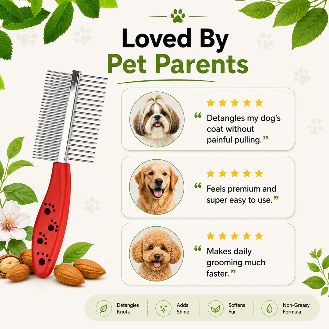 Pet Double Side Steel Comb for Dogs and Cats (color may vary)