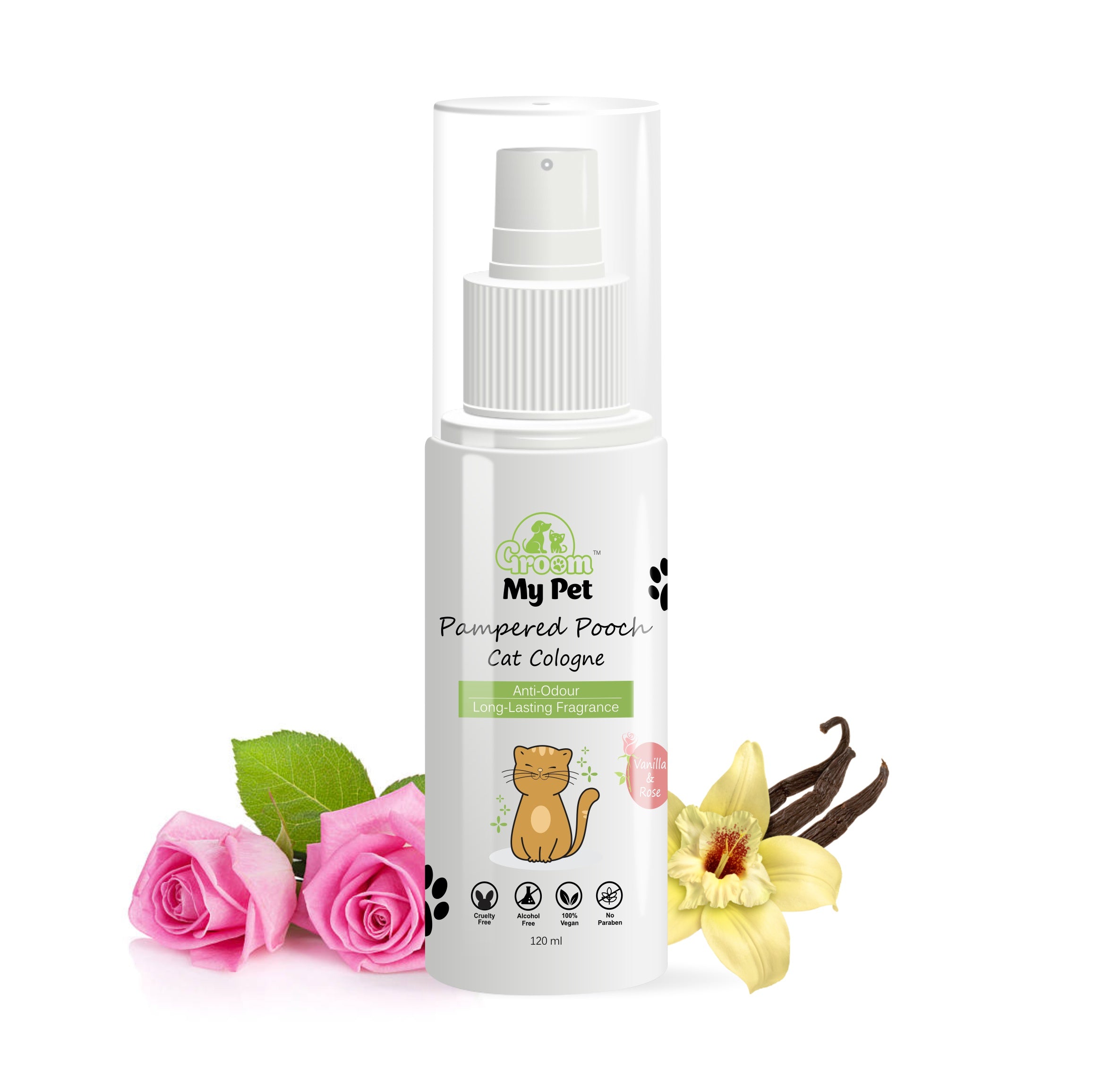 Cat Pampered Pooch Cologne - Vanilla & Rose-120ml